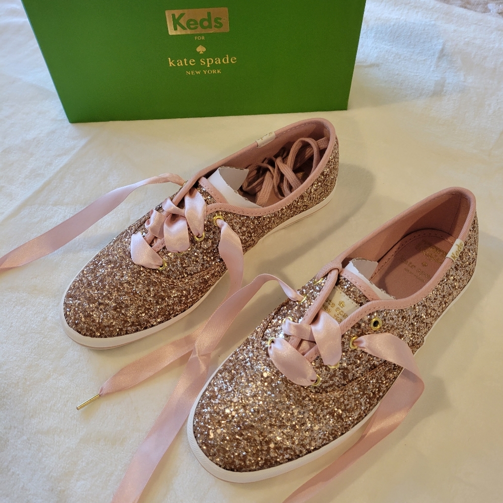 Keds Rose Gold Glitter Sneakers